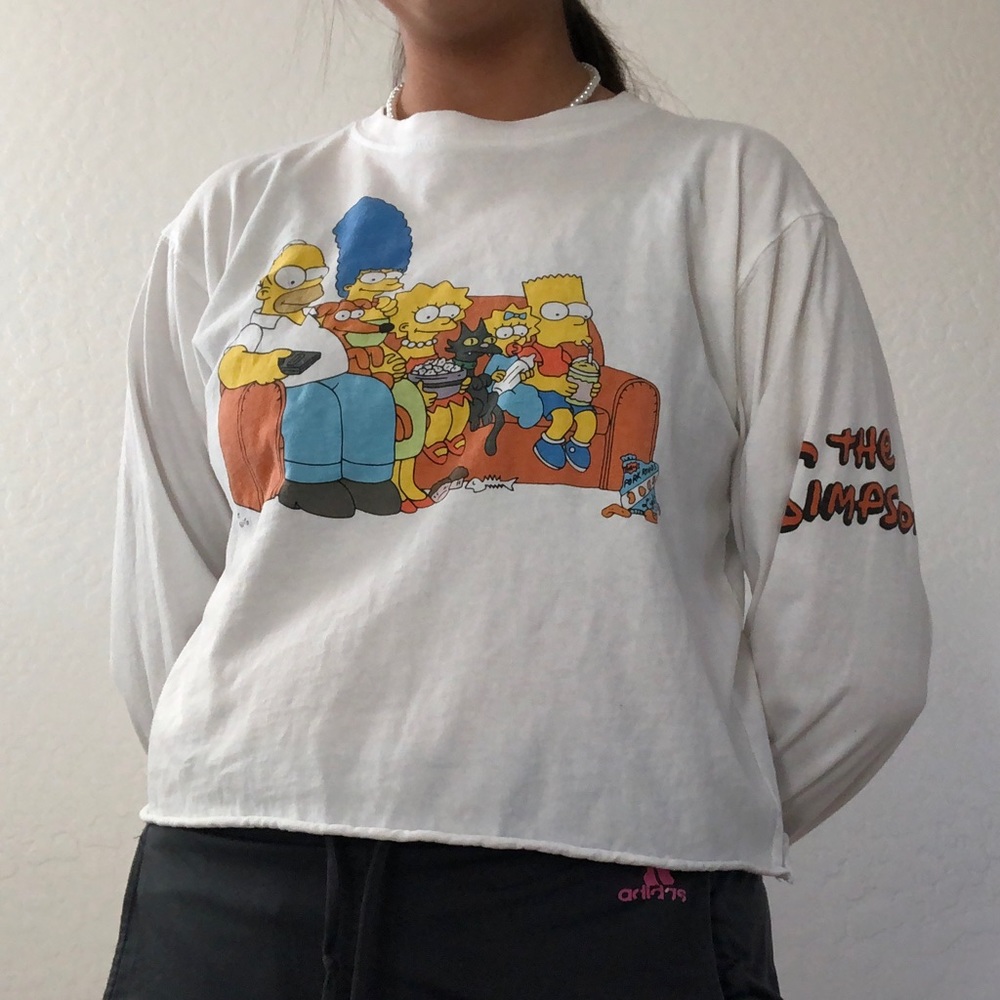 The Simpsons Long Sleeve Crop Top